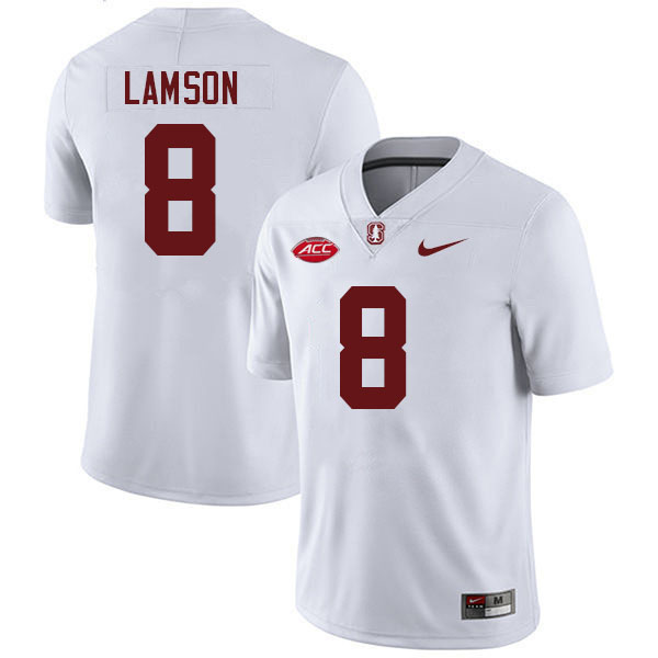 Justin Lamson Stanford Jersey,Stanford Cardinal #8 Justin Lamson Football Jersey Stitched-White